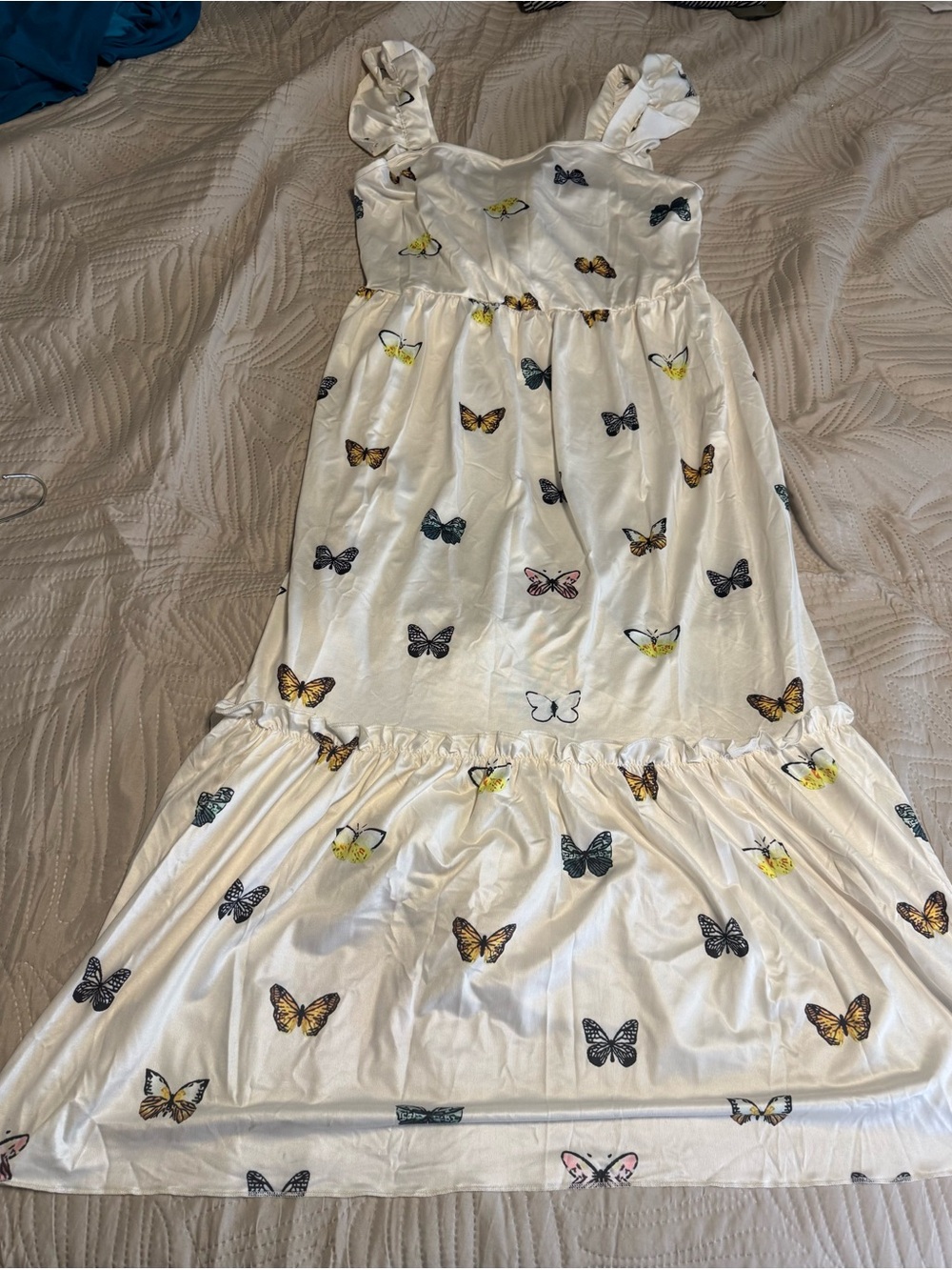 White SHEIN Butterfly Print Sundress size L. Women or Girls